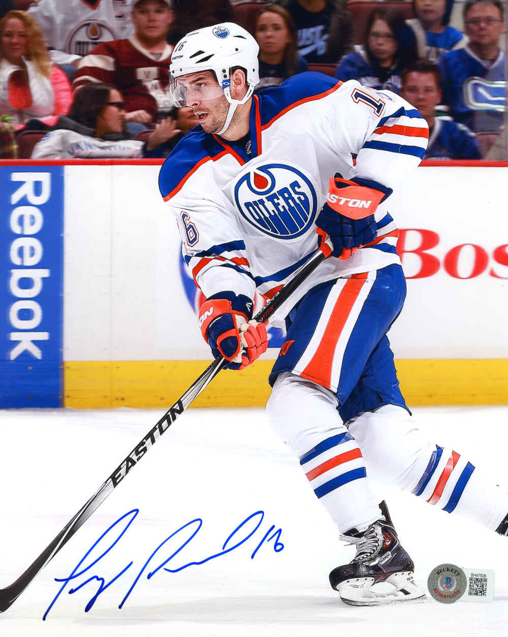 Teddy Purcell Edmonton Oilers Signed 8x10 Photo - Beckett Beckett-Powers Sports Memorabilia