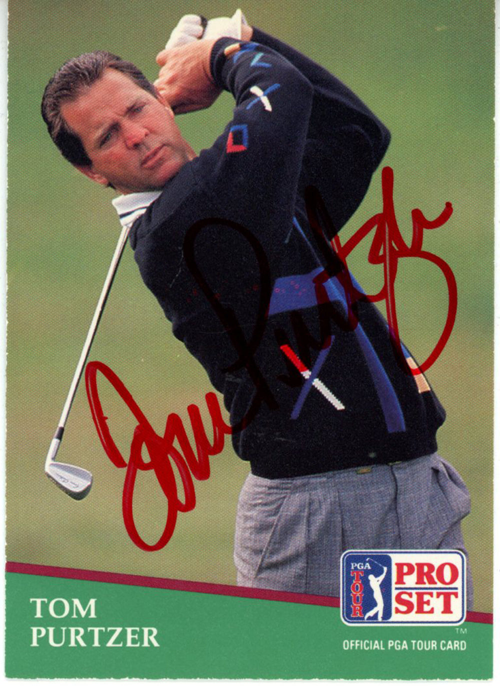 Tom Purtzer Pga Signed Card - 1991 Pro Set #112 Beckett Beckett-Powers Sports Memorabilia
