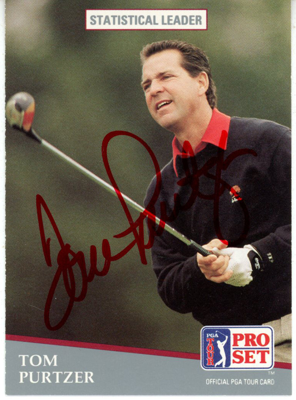 Tom Purtzer Pga Signed Card - 1991 Pro Set #274 Stat Leader Beckett Beckett-Powers Sports Memorabilia