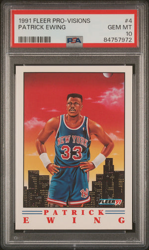 Patrick Ewing 1991 Fleer Pro Visions Basketball Card #4 Graded PSA 10-Powers Sports Memorabilia