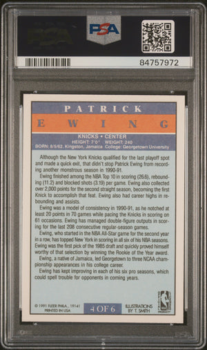 Patrick Ewing 1991 Fleer Pro Visions Basketball Card #4 Graded PSA 10-Powers Sports Memorabilia