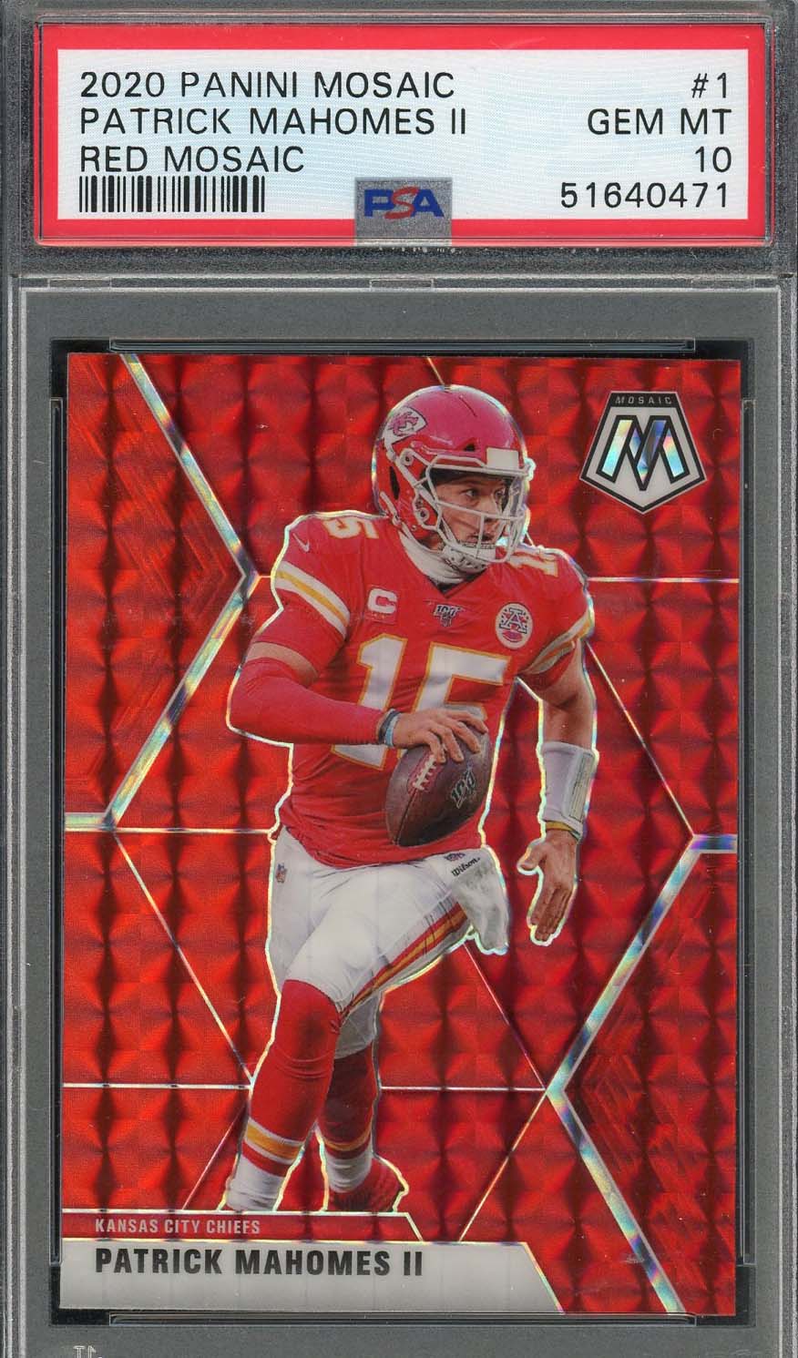 Patrick Mahomes 2020 Panini Mosaic Red Prizm Football Card #1 Graded PSA 10-Powers Sports Memorabilia
