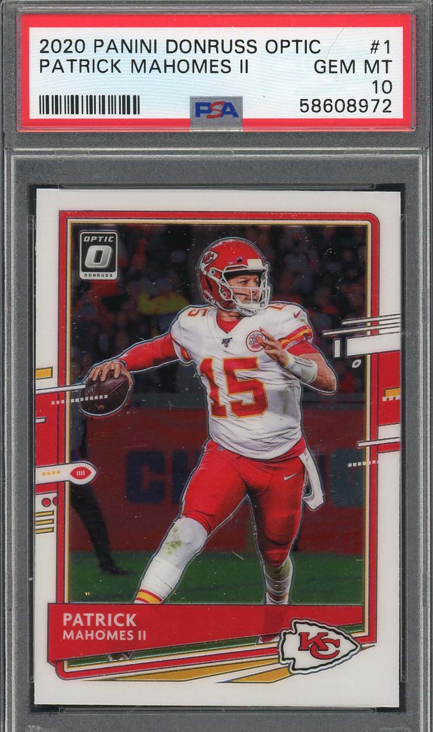 Patrick Mahomes 2020 Panini Donruss Optic Football Card #1 Graded PSA 10-Powers Sports Memorabilia