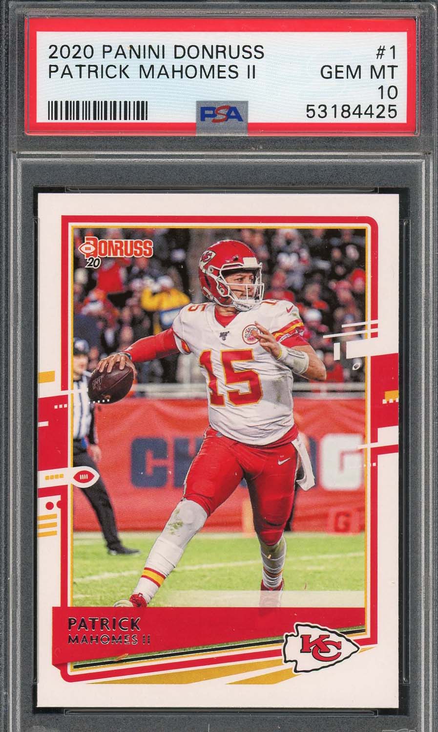 Patrick Mahomes 2020 Panini Donruss Football Card #1 Graded PSA 10-Powers Sports Memorabilia