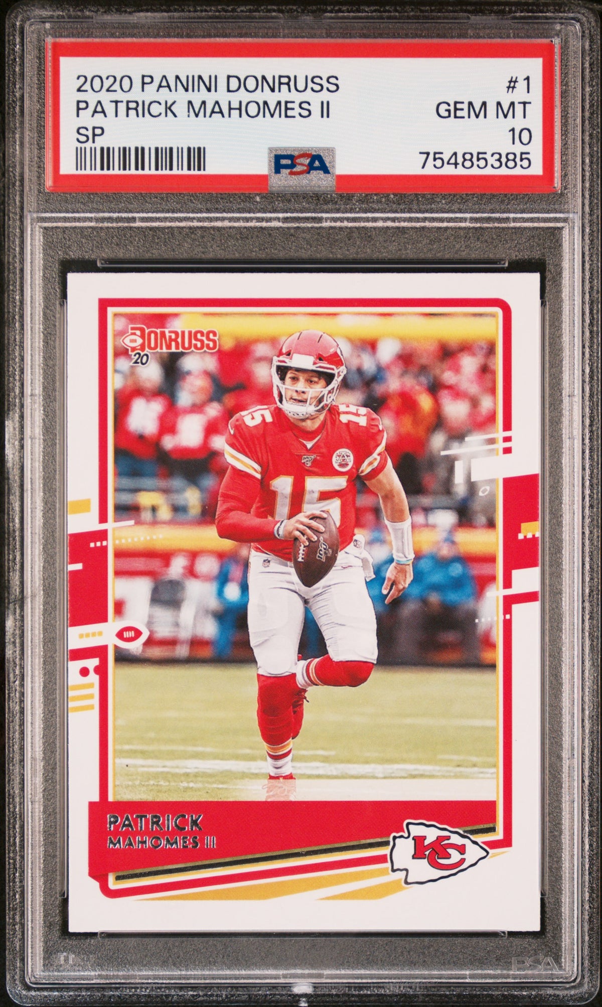 Patrick Mahomes 2020 Panini Donruss SP Football Card #1 Graded PSA 10-Powers Sports Memorabilia