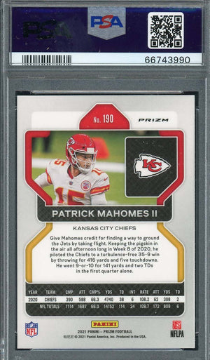 Patrick Mahomes 2021 Panini Prizm Red Ice Football Card #190 Graded PSA 10-Powers Sports Memorabilia