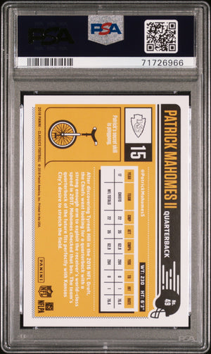 Patrick Mahomes 2018 Panini Classics Football Card #49 Graded PSA 10-Powers Sports Memorabilia