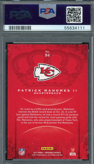Patrick Mahomes 2017 Panini Crown Royale Football Rookie Card #84 Graded PSA 7-Powers Sports Memorabilia