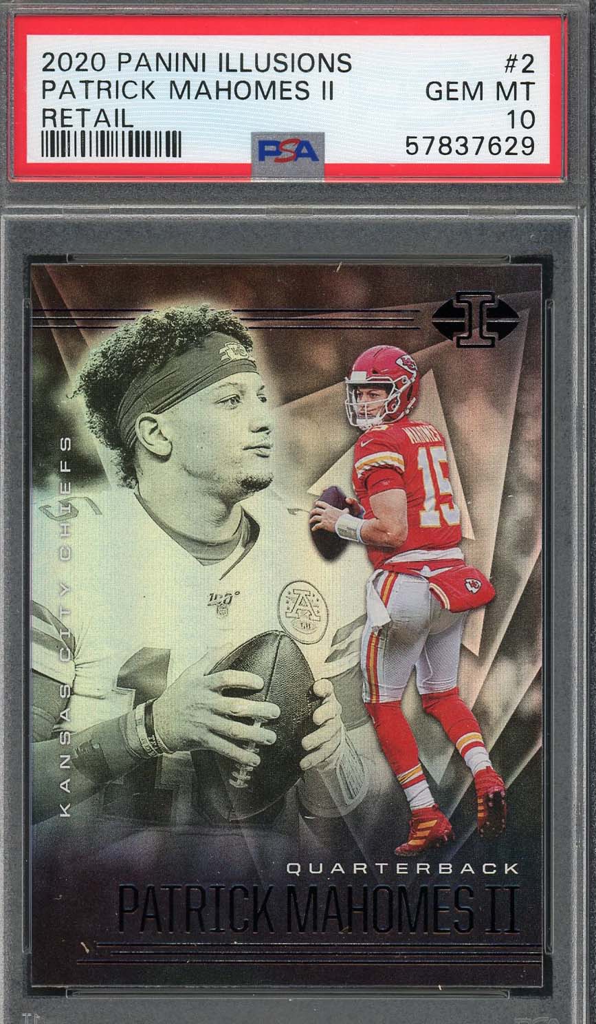 Patrick Mahomes 2020 Panini Illusions Retail Football Card #2 Graded PSA 10-Powers Sports Memorabilia