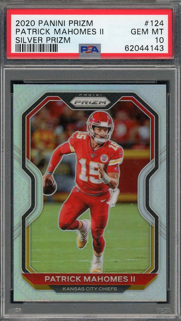 Patrick Mahomes 2020 Panini Prizm Silver Football Card #124 Graded PSA 10-Powers Sports Memorabilia