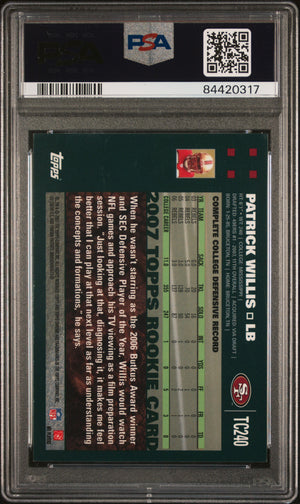 Patrick Willis 2007 Topps Chrome Football Rookie Card #TC240 Auto Graded PSA 8-Powers Sports Memorabilia