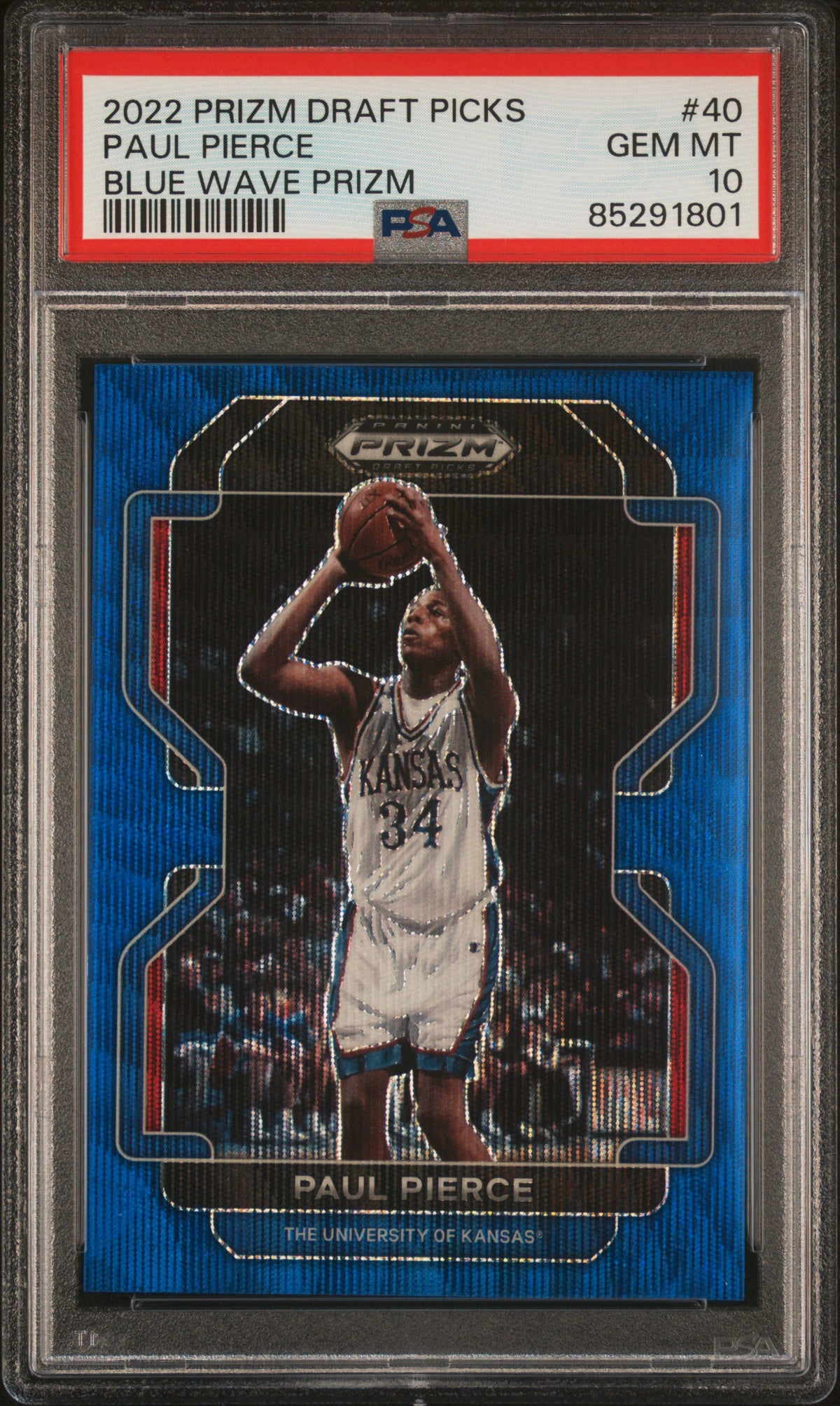 Paul Pierce 2022 Panini Prizm Blue Wave Basketball Card 40 Graded PSA 10 133/249-Powers Sports Memorabilia