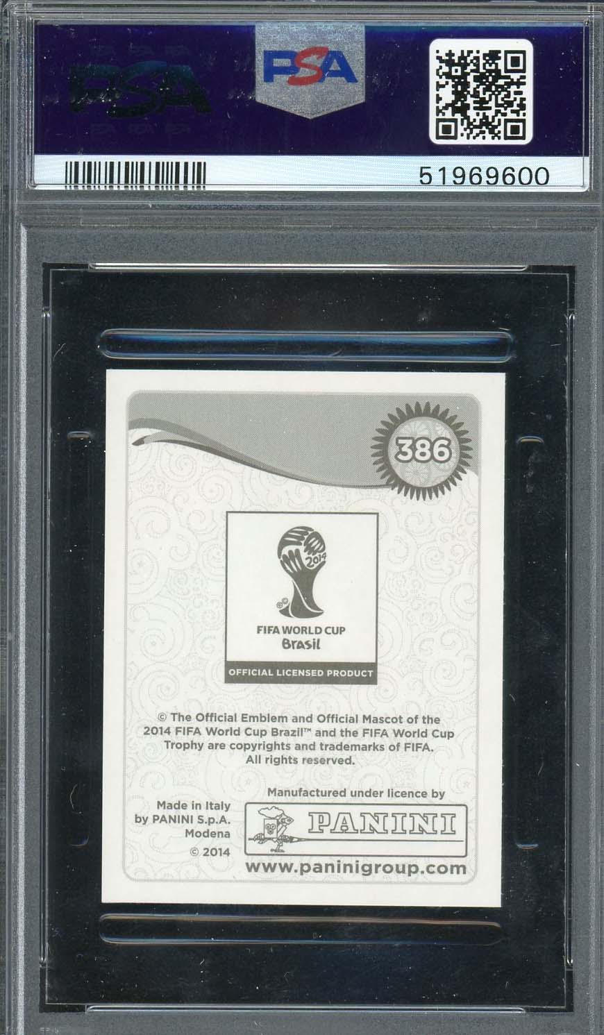 Paul Pogba 2014 Panini World Cup Stickers Rookie Card #386 PSA 10-Powers Sports Memorabilia