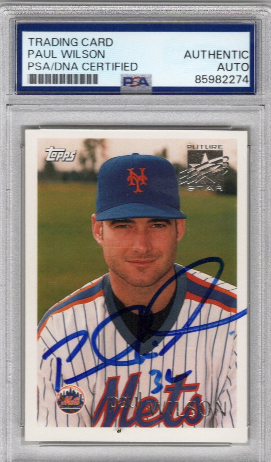 Paul Wilson Signed New York Mets 1997 Topps Rookie Card #214 PSA AUTHENTIC AUTO-Powers Sports Memorabilia