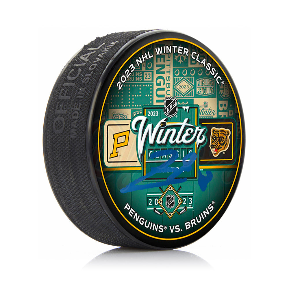 Pavel Zacha Boston Bruins Signed 2023 Winter Classic Puck