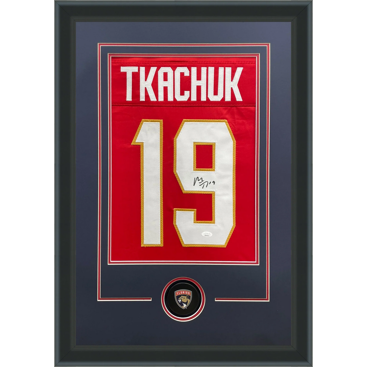 Autographed Matthew Tkachuk Florida Panthers (Red #19) Jersey Display Frame - JSA-Powers Sports Memorabilia