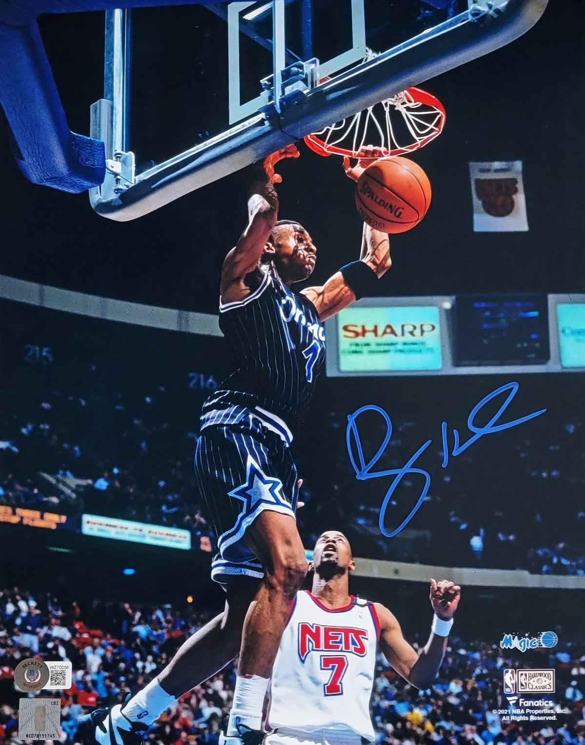 Anfernee Penny Hardaway Autographed Orlando Magic 11x14 Photo Beckett Witnessed Black-Powers Sports Memorabilia