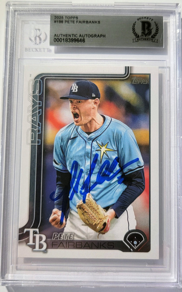 Pete Fairbanks Signed Tampa Bay Rays 2025 Topps Card #198 Beckett-Powers Sports Memorabilia