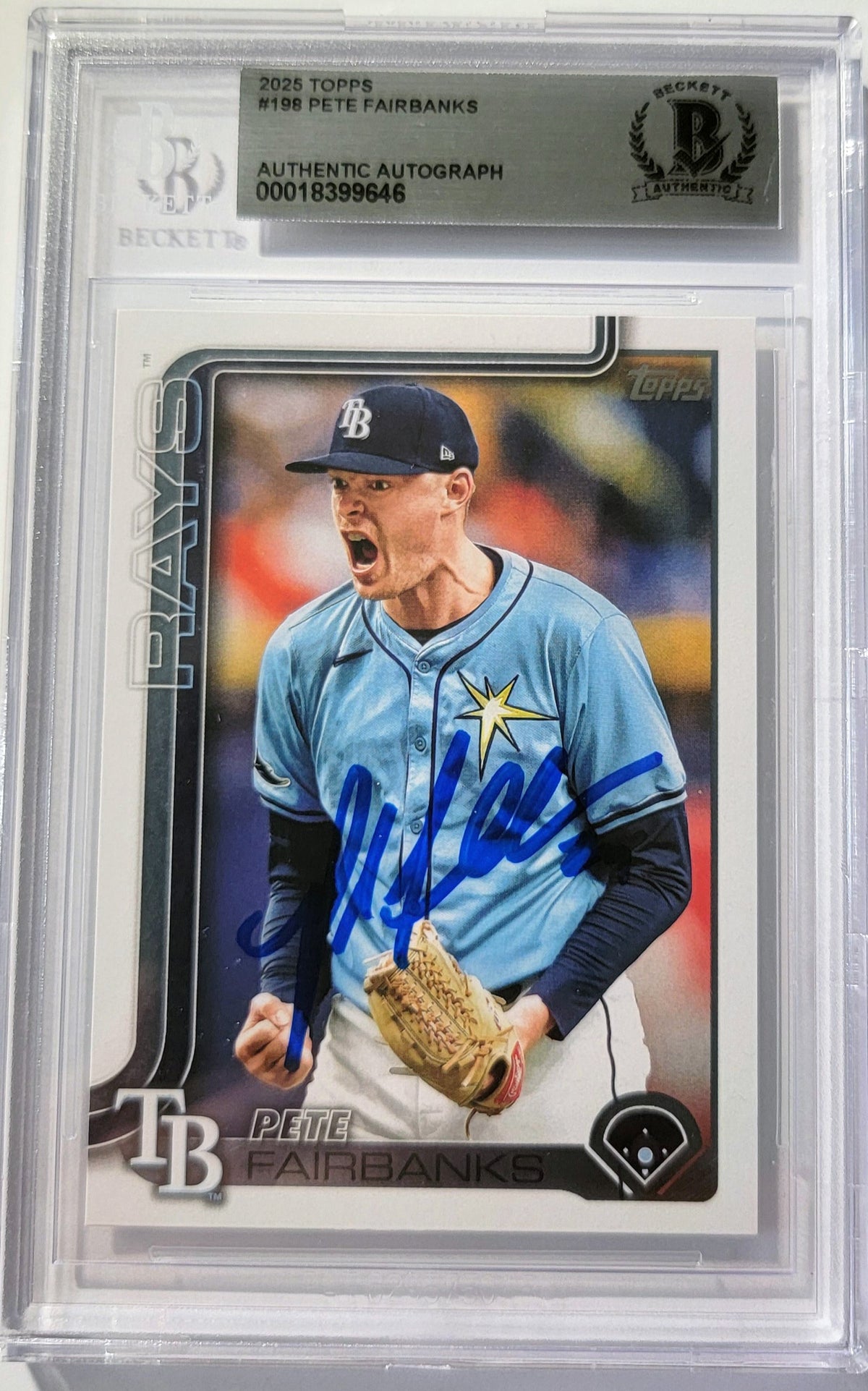 Pete Fairbanks Signed Tampa Bay Rays 2025 Topps Card #198 Beckett-Powers Sports Memorabilia
