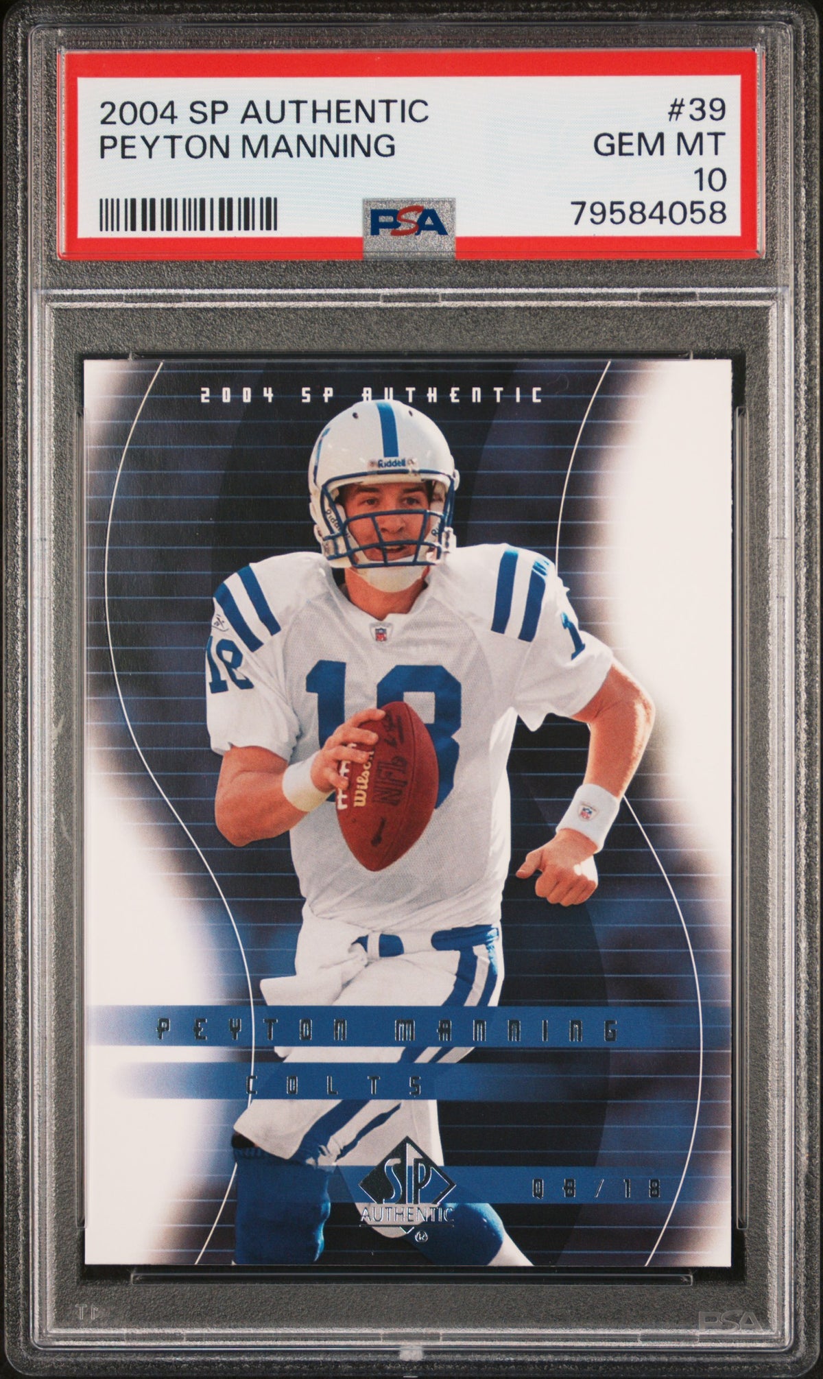 Peyton Manning 2004 Upper SP Authentic Football Card #39 Graded PSA 10-Powers Sports Memorabilia