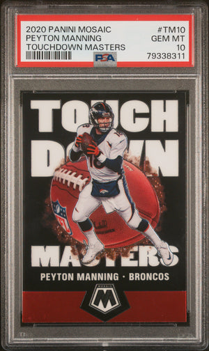 Peyton Manning 2020 Panini Mosaic Touchdown Masters Card #TM10 Graded PSA 10-Powers Sports Memorabilia