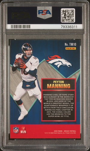 Peyton Manning 2020 Panini Mosaic Touchdown Masters Card #TM10 Graded PSA 10-Powers Sports Memorabilia