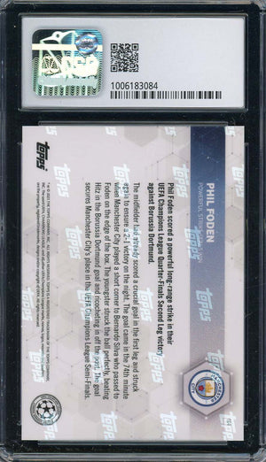 Phil Foden 2021 Topps Now UEFA Champions League Soccer Card #64 Graded CSG 9.5-Powers Sports Memorabilia