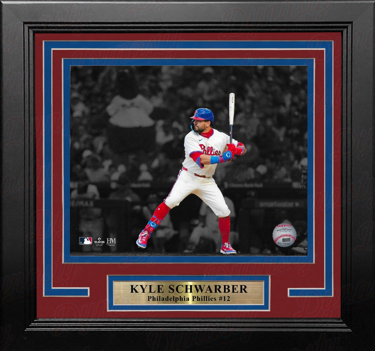 Kyle Schwarber Blackout Swing Philadelphia Phillies 8" x 10" Framed Baseball Display Photo-Powers Sports Memorabilia