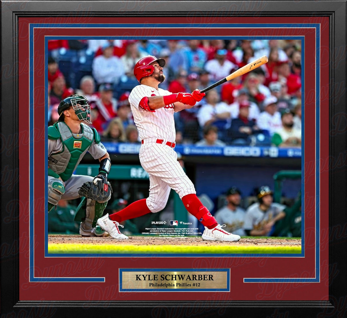 Kyle Schwarber Home Run Swing Philadelphia Phillies 16" x 20" Framed Baseball Display Photo-Powers Sports Memorabilia