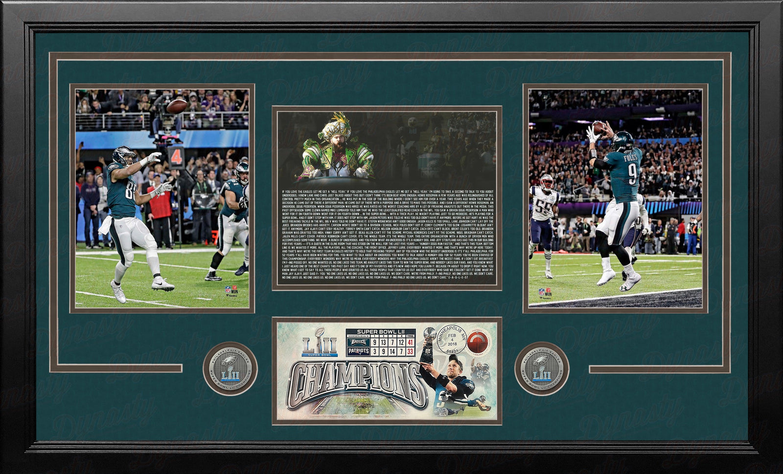 Philadelphia Eagles Super Bowl LII Champions Framed Football Collage-Powers Sports Memorabilia
