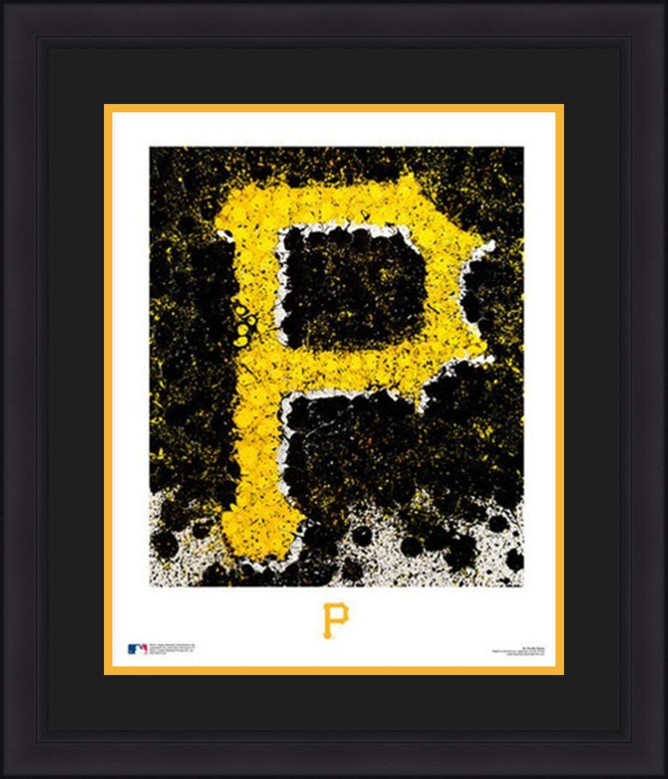 Pittsburgh Pirates Timothy Raines Logo Art 16" x 20" Framed Baseball Display Photo-Powers Sports Memorabilia