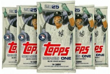 2025 Topps Series 1 MLB Baseball 14 Card Pack/70 Total Cards -LOT OF 5 - New/Factory Sealed - Collectible-Powers Sports Memorabilia