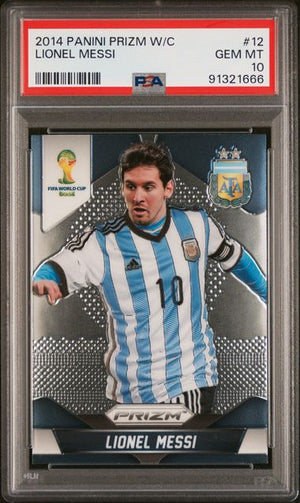 Lionel Messi 2014 Panini Prizm World Cup Soccer Card #12 Graded PSA 10-Powers Sports Memorabilia