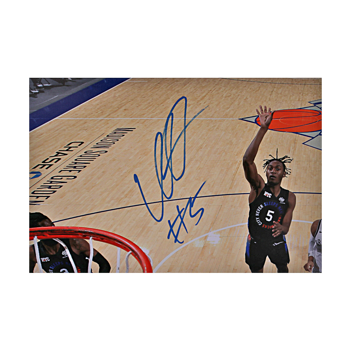 Immanuel Quickley Knicks Raptors Signed Matted 16x20 Photo