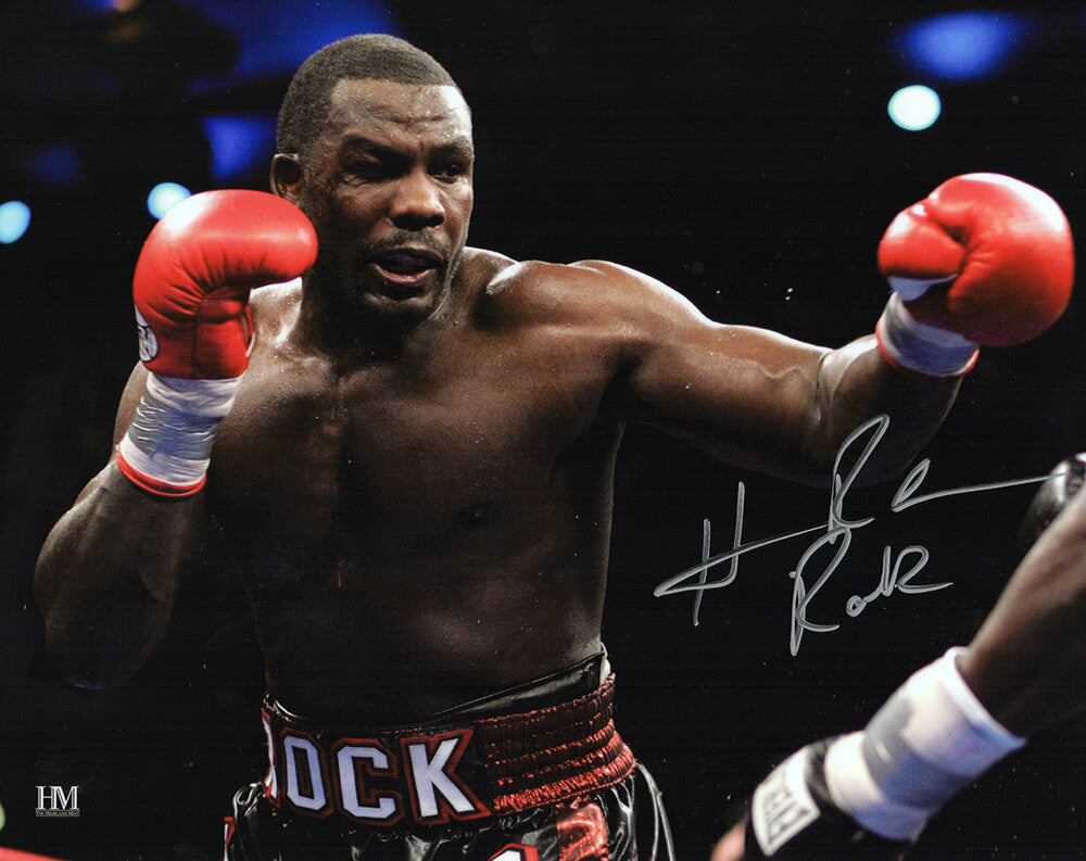 Hasim Rahman Autographed Boxing Punching Action 8x10 Photo with Rock-Powers Sports Memorabilia
