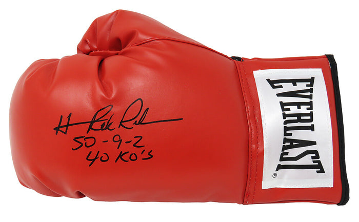 Hasim Rahman Autographed Everlast Red Boxing Glove with 50-9-2, 40 KO's-Powers Sports Memorabilia
