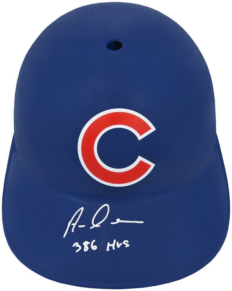 Aramis Ramirez Autographed Chicago Cubs Replica Souvenir Batting Helmet with 386 HRs-Powers Sports Memorabilia