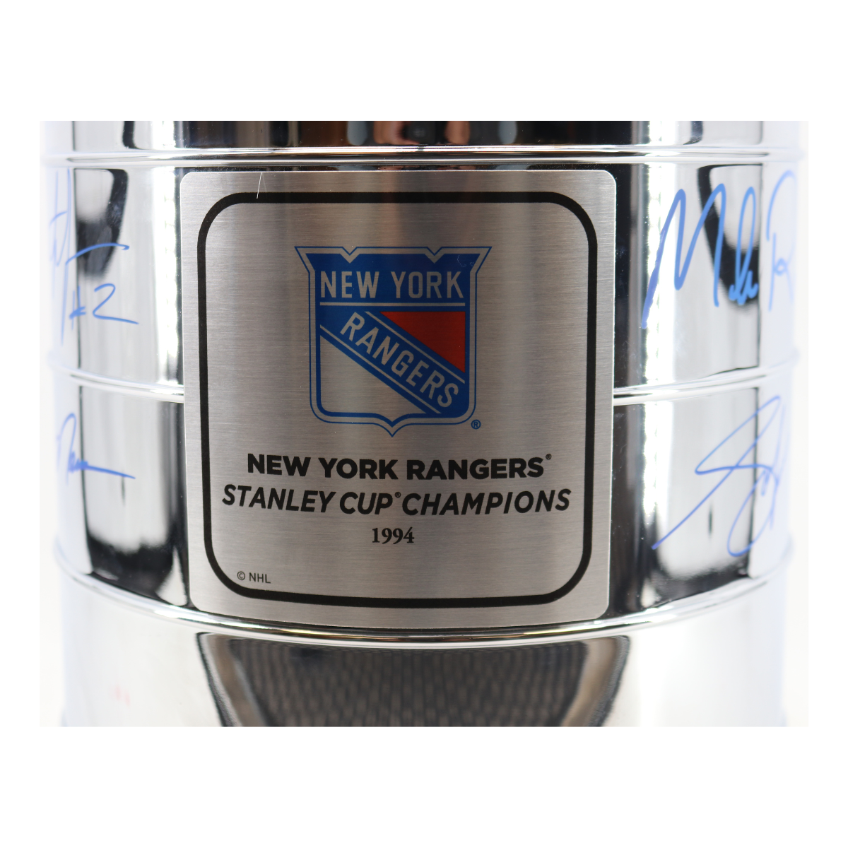 Mark Messier, Brian Leetch, Mike Richter, Adam Graves New York Rangers Multi-Signed Replica Full Size Stanley Cup-Powers Sports Memorabilia
