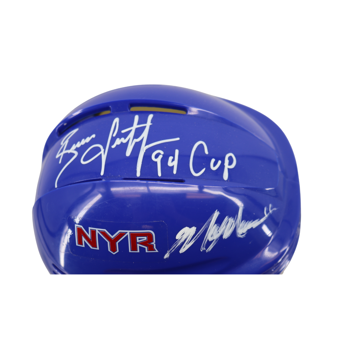 Brian Leetch/Mark Messier New York Rangers Auto Dual Signed Inscribed Blue Mini-Powers Sports Memorabilia