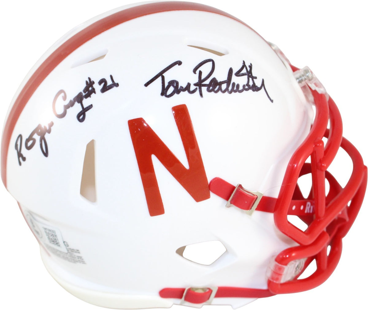 Tom Rathman Roger Craig Nebraska Cornhuskers Signed Mini Helmet - Beckett Beckett-Powers Sports Memorabilia