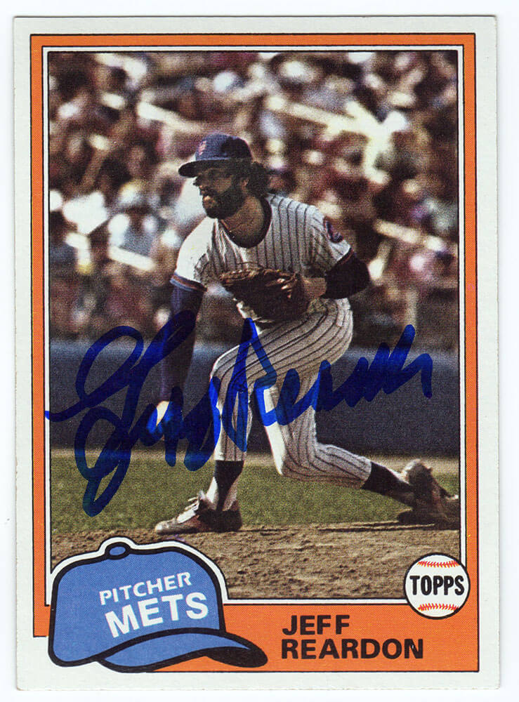 Jeff Reardon Autographed New York Mets 1981 Topps Rookie Baseball Trading Card #456-Powers Sports Memorabilia