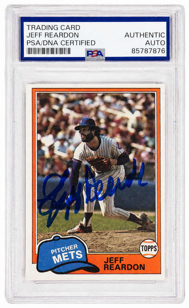 Jeff Reardon Autographed New York Mets 1981 Topps Rookie Baseball Trading Card #456 - (PSA Encapsulated)-Powers Sports Memorabilia
