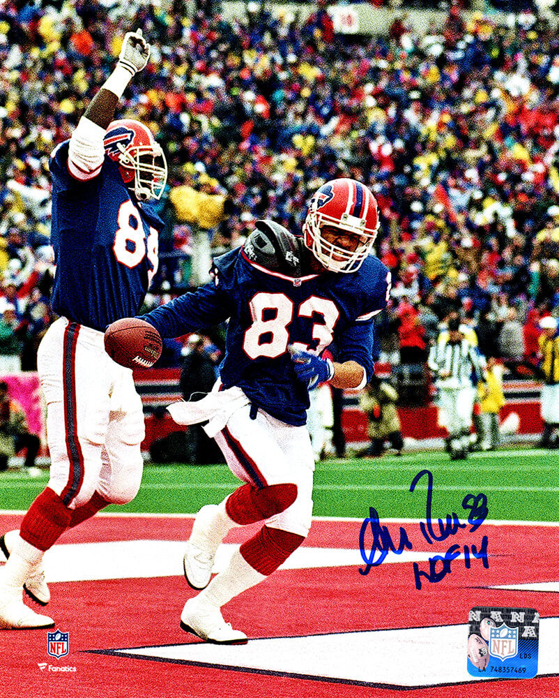Andre Reed Buffalo Bills Autographed Touchdown Action 8x10 Photo w/ HOF 14-Powers Sports Memorabilia