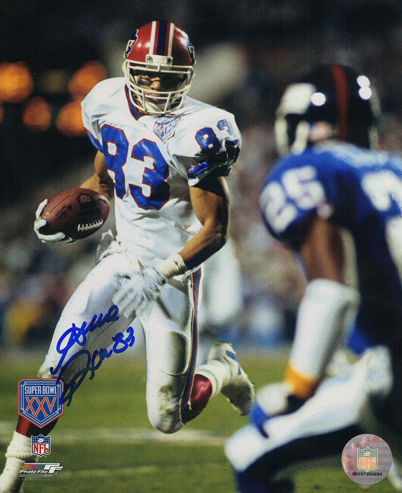 Andre Reed Autographed Buffalo Bills Super Bowl XXV Action 8x10 Photo-Powers Sports Memorabilia