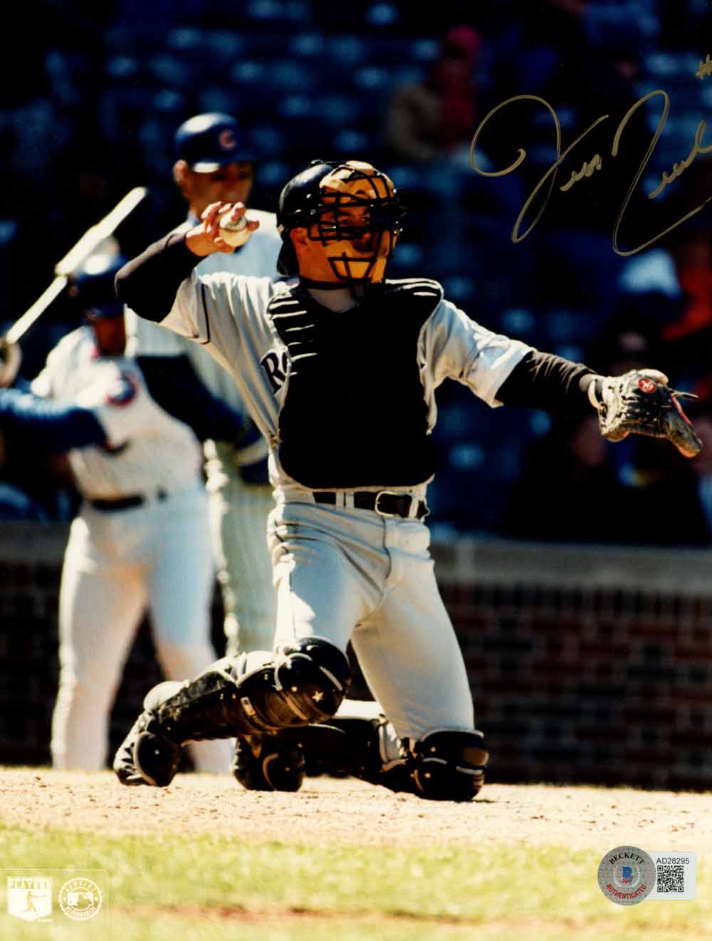 Jeff Reed Colorado Rockies Signed 8x10 Photo - Beckett Beckett - 50535-Powers Sports Memorabilia
