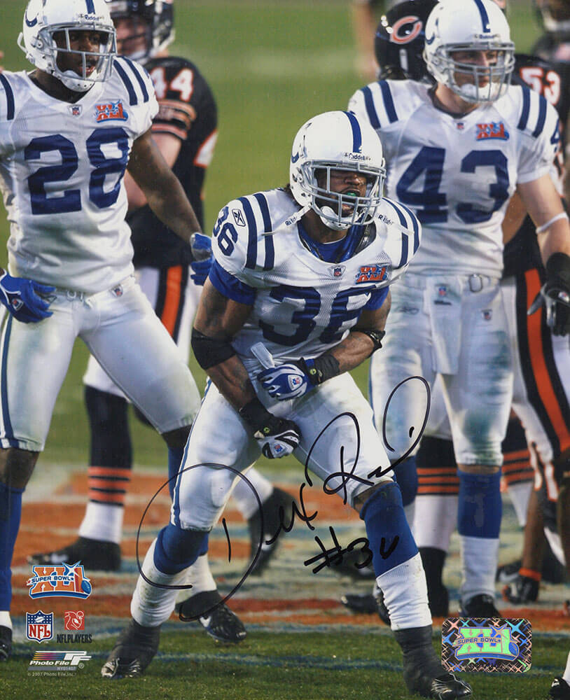 Dexter Reid Autographed Indianapolis Colts Super Bowl XLI Action 8x10 Photo-Powers Sports Memorabilia