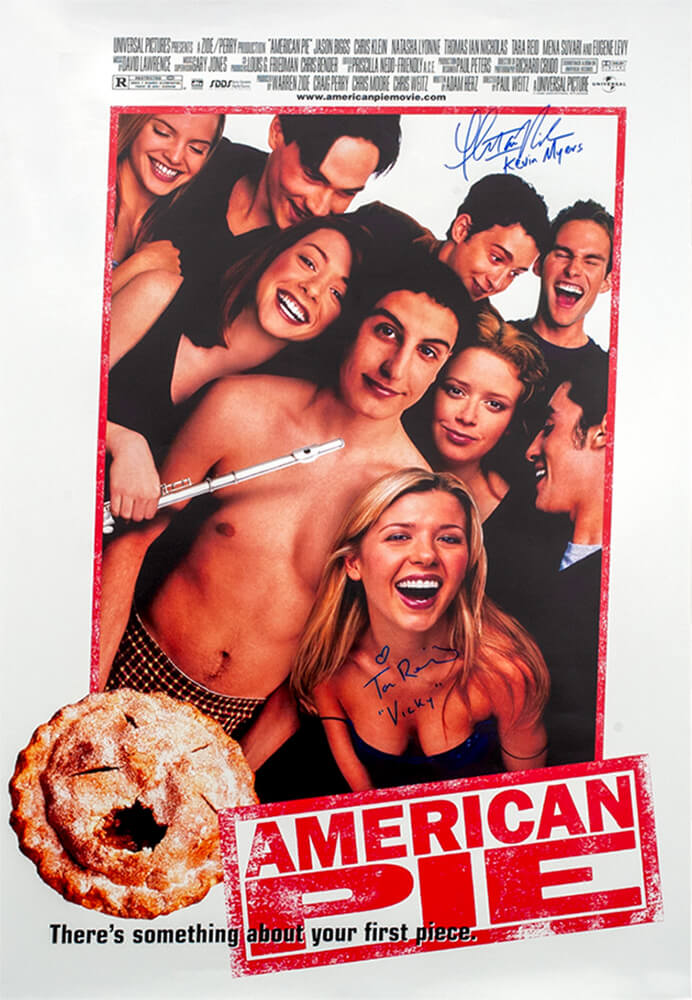 Tara Reid & Thomas Ian Nicholas Autographed American Pie 27x40 Full Size Movie Poster with Character Names-Powers Sports Memorabilia