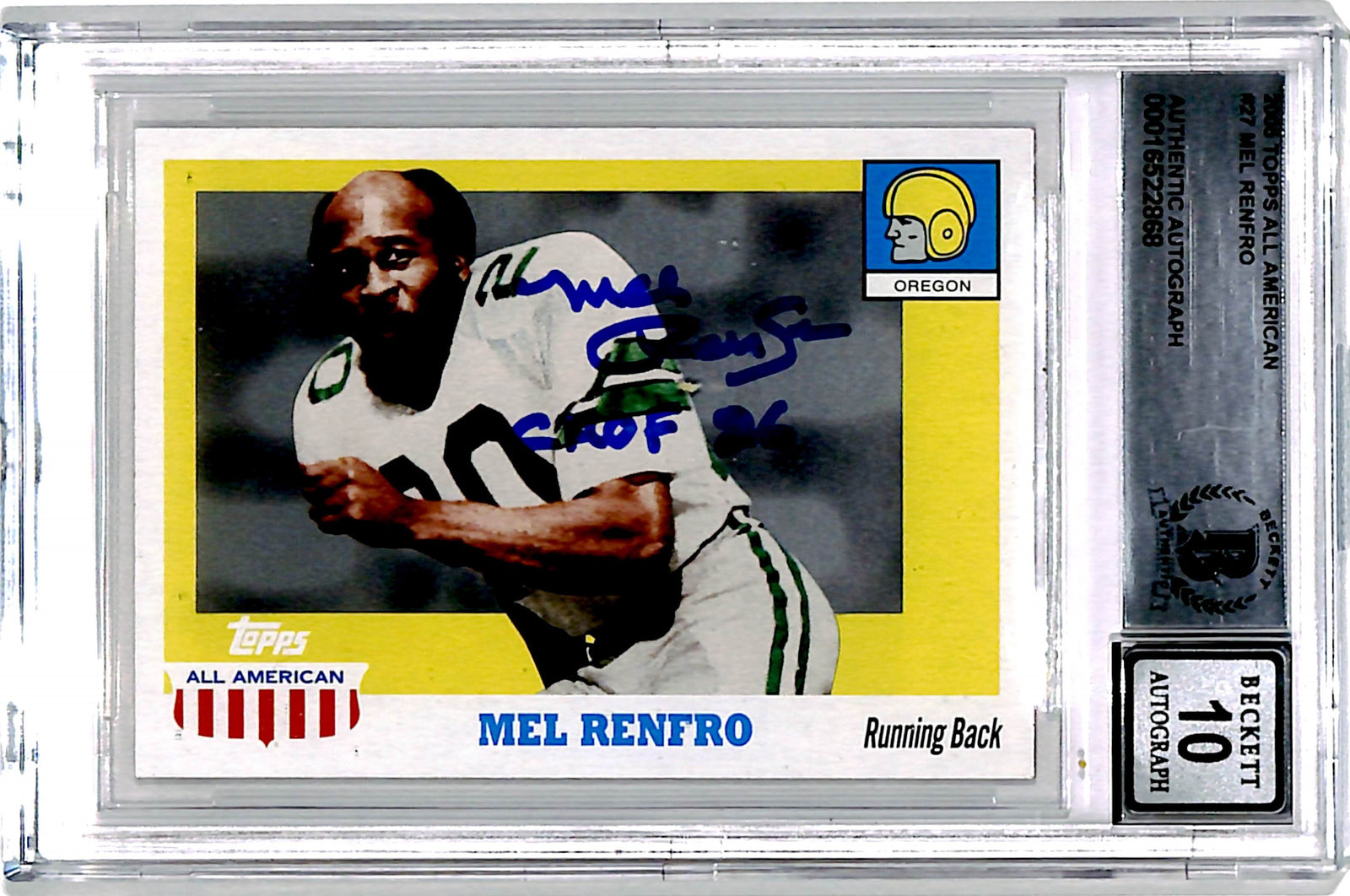 Mel Renfro Signed 2005 Topps All American #27 Trading Card – Beckett Authenticated-Powers Sports Memorabilia