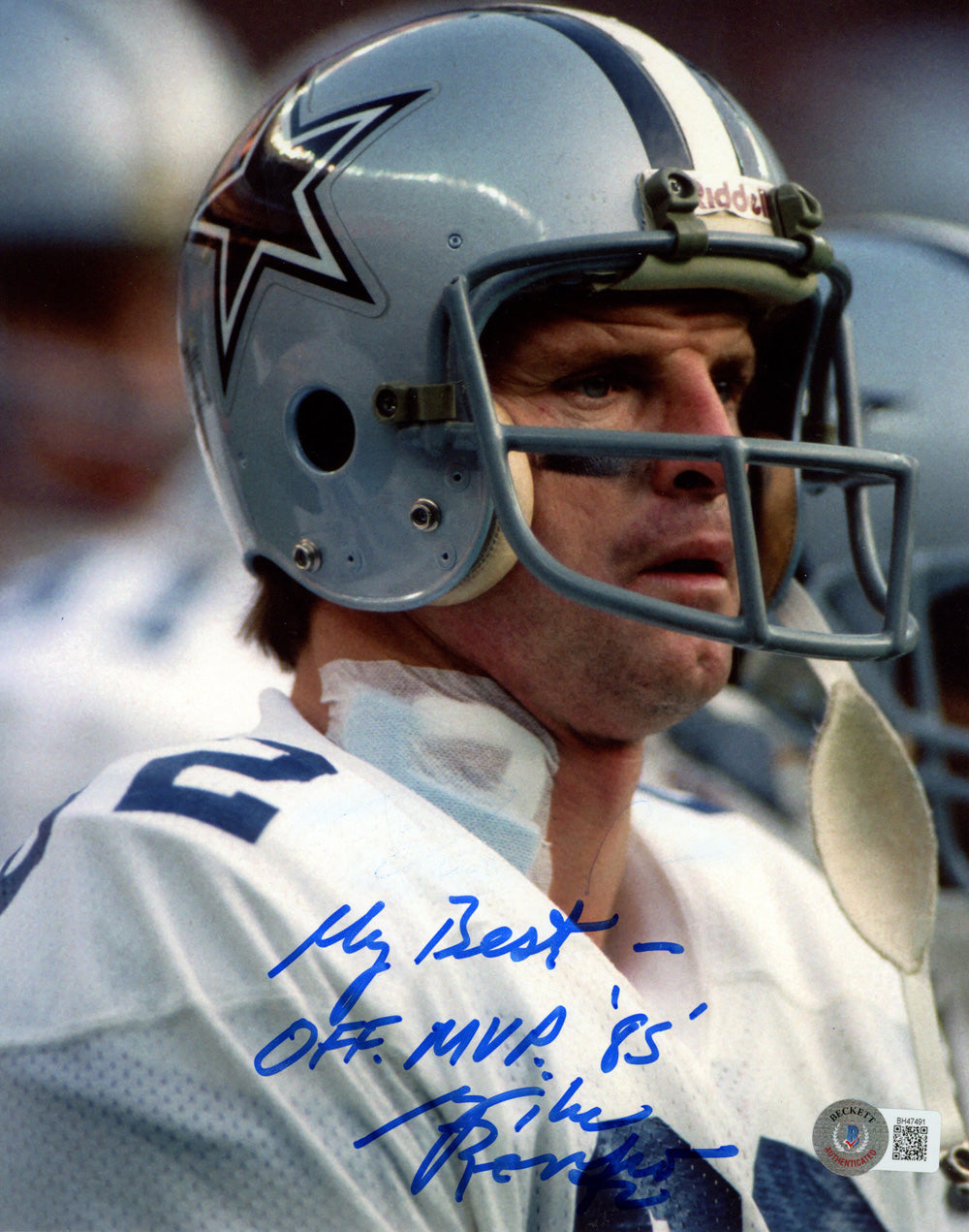 Mike Renfro Dallas Cowboys Signed 8x10 Photo - OFF MVP Beckett-Powers Sports Memorabilia