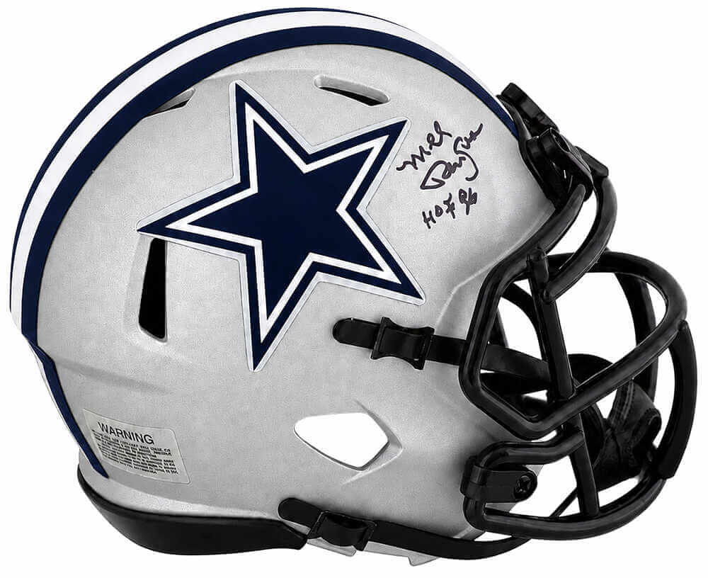 Mel Renfro Autographed Dallas Cowboys RAVE Riddell Speed Mini Helmet with HOF'96-Powers Sports Memorabilia